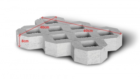 Zatrávňovacia tvárnica 60x40x8xm